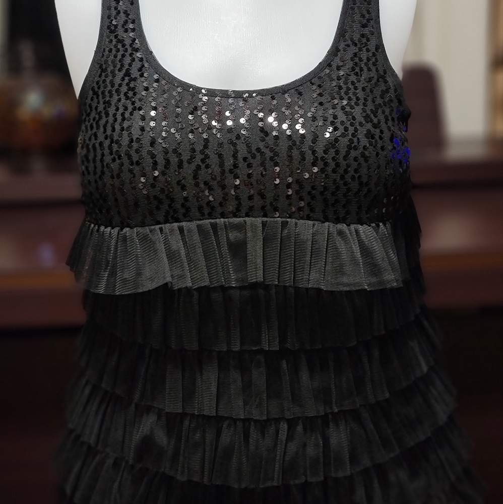 Black Sequined Dress Top